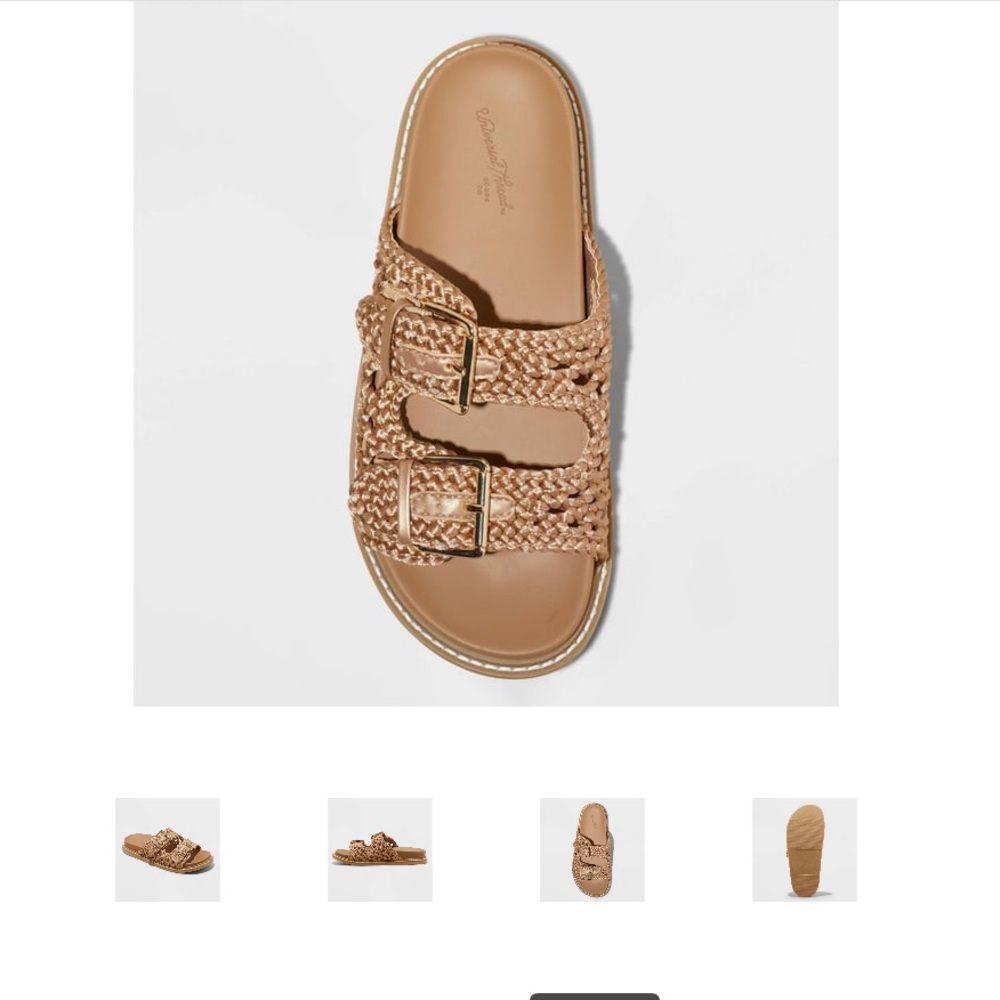 Universal Thread Tan Two-Band Sandals
